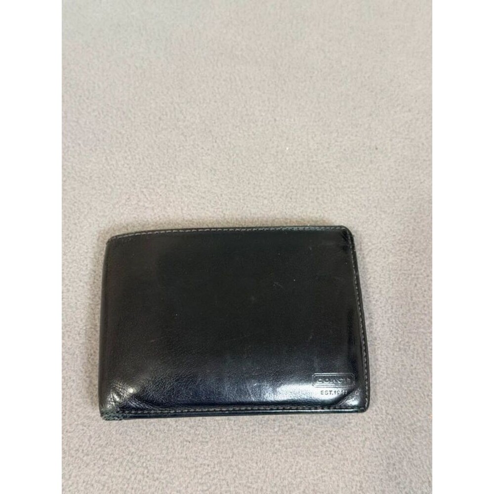 Coach Men’s Black Leather Wallet Bi-Fold- Removable Insert